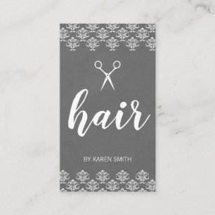 Haar-Damast (grau) Visitenkarte