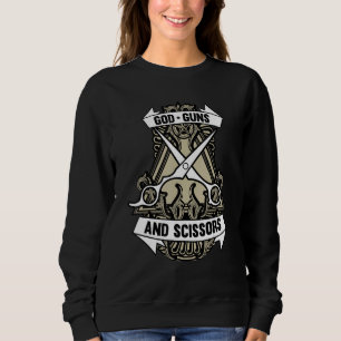 Haar Dresser Barber Shop Gott Gewehre Schere Haar Sweatshirt