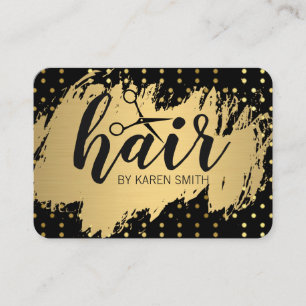 HAAR / Gold gebürstet / Polka-Punkte Visitenkarte