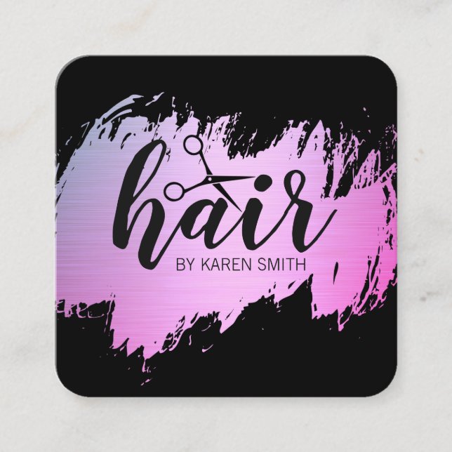 HAAR/Goldschmied (Glamour) Quadratische Visitenkarte (Vorderseite)