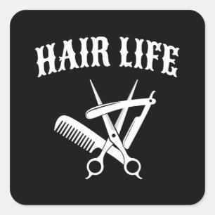 Haar Leben - Friseur Quadratischer Aufkleber
