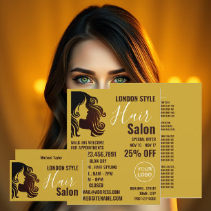 Haar-Logo, Haar-Stylist, Friseursalon-Werbung Flyer