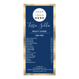 Haar Makeup Nägel Manicure Pedicure Gold Blue Navy Werbekarte