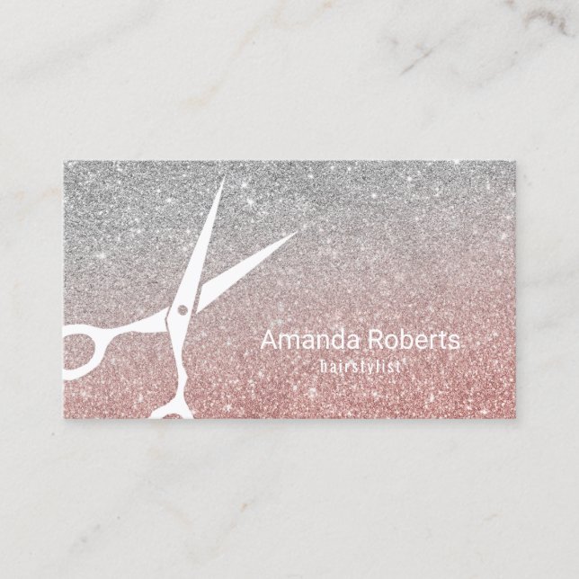 Haar-Salon-Rosen-Gold-u. Terminkarte (Vorderseite)