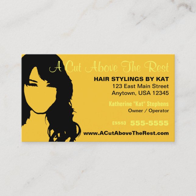 Haar-Salon/Stylist-Geschäfts-Karte Visitenkarte (Vorderseite)