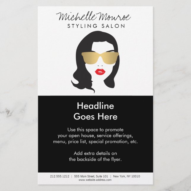 Haar-Salon, Stylist, Schönheits-Mädchen-Flyer Flyer (Vorne)