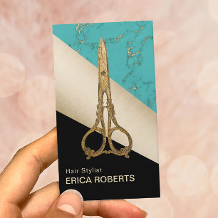 Haar-Salon-Vintages Gold Scissor modernes Visitenkarte