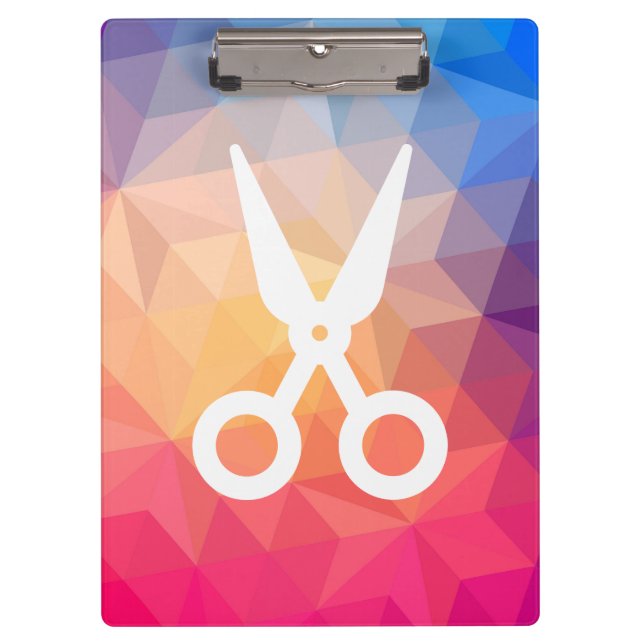 Haar schneidet Symbol Klemmbrett (Vorderseite)