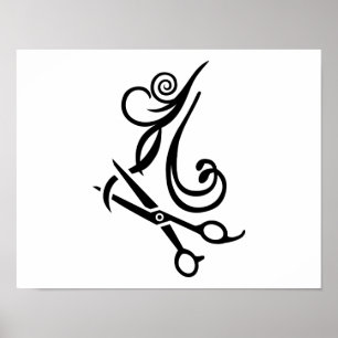 Haar scissors Friseur Poster