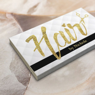 Haar-Stylist-elegantes Goldskript modern Visitenkarte