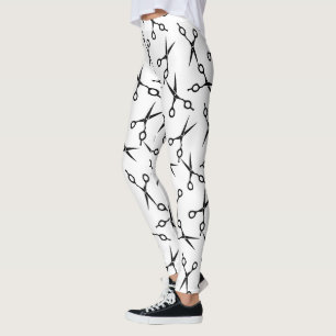 Haar-Stylist-elegantes Schwarzes Scissor Muster Leggings