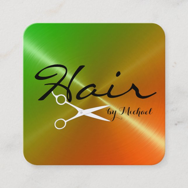 Haar Stylist Ernennung Stainless Metal Look Terminkarte (Vorderseite)