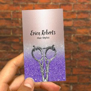 Haar-Stylist erröten Rosen-Gold u. lila Salon Visitenkarte