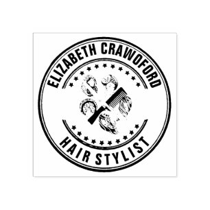 Haar-Stylist-Friseur oder Schönheits-Salon mit Gummistempel