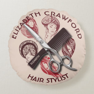 Haar-Stylist-Friseur oder Schönheits-Salon mit Rundes Kissen
