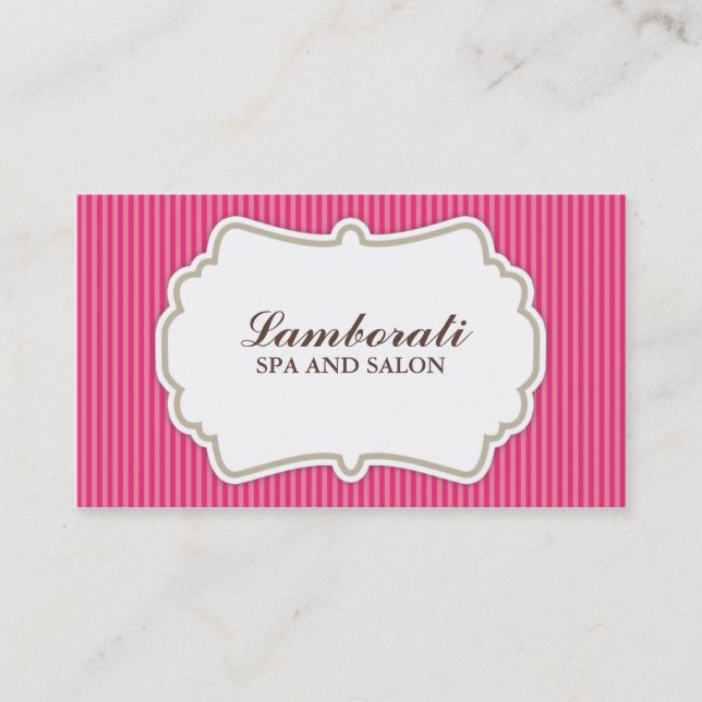 Haar-Stylist-Friseur-Salon-Rosa elegantes Retro Visitenkarte (Vorderseite)