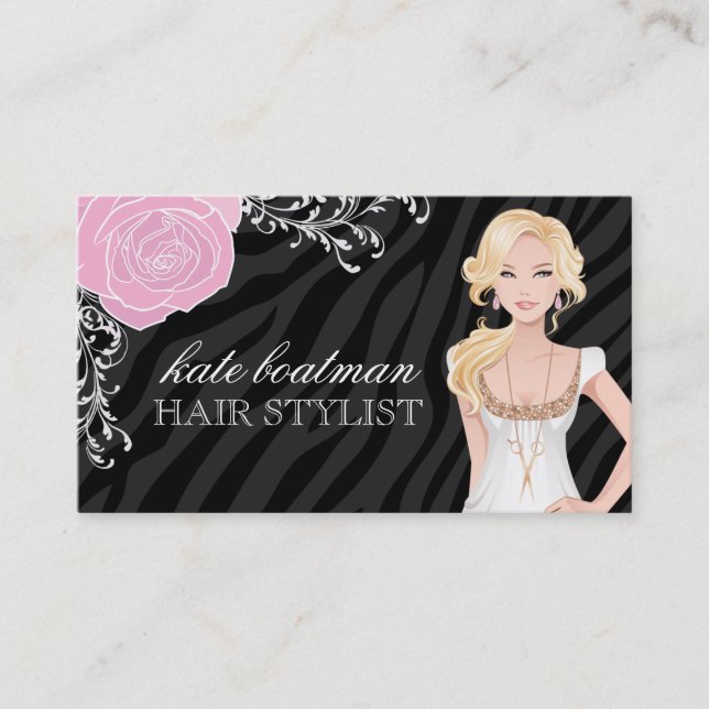HAAR-STYLIST-GESCHÄFTS-KARTE VISITENKARTE (Vorderseite)