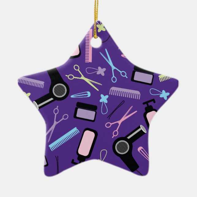 Haar-Stylist-Geschenk-Idee Keramikornament (Vorne)