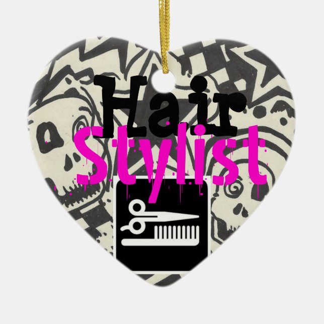 Haar-Stylist-Geschenk - Verzierung Keramik Ornament (Vorne)