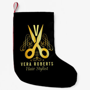 Haar Stylist Gold Schere & Beauty Salon Weihnachte Kleiner Weihnachtsstrumpf