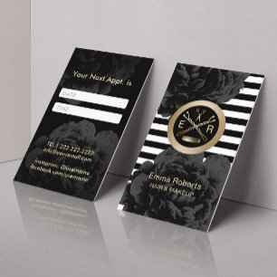 Haar Stylist Gold Scissor & Comb Ernennung Terminkarte