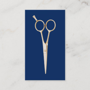 Haar-Stylist-Gold Scissor Marine-Blau Minimaslit Visitenkarte