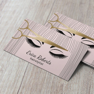 Haar-Stylist-Gold Scissor u. erröten Mädchen-Salon Visitenkarte