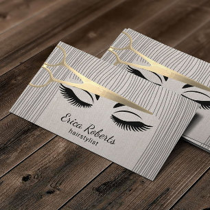 Haar-Stylist-Gold Scissor u. Mädchen-Salon-Leinen Visitenkarte
