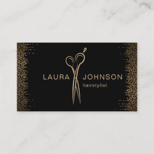 Haar-Stylist-GoldGlitzer Scissors Schönheits-Salon Visitenkarte