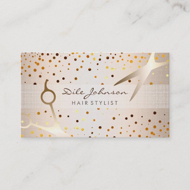 Haar-Stylist-GoldGlitzerconfetti-Saal Visitenkarte (Vorderseite)