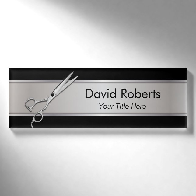 Haar-Stylist-Haar-Salon-Friseur-Geschäft Namenschild (Vorderseite)
