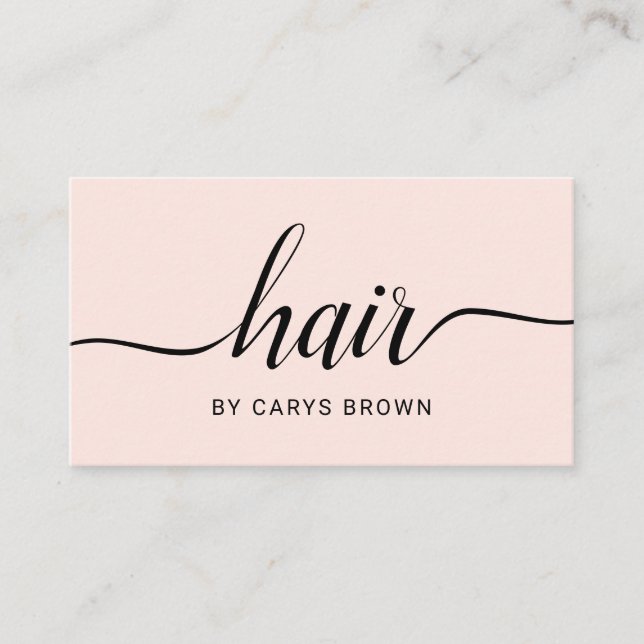 Haar-Stylist-handgeschriebenes Minimalistisches Visitenkarte (Vorderseite)