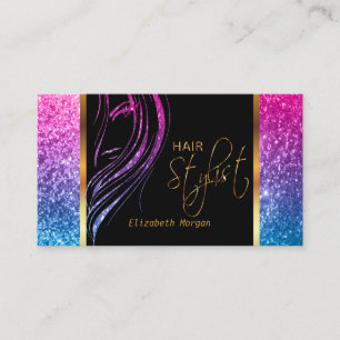 Haar-Stylist in einem Girly bunten Glitzer ⭐⭐⭐⭐⭐ Visitenkarte
