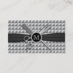 Haar-Stylist-Modernes Monogramm Scissor u. kämmen Visitenkarte