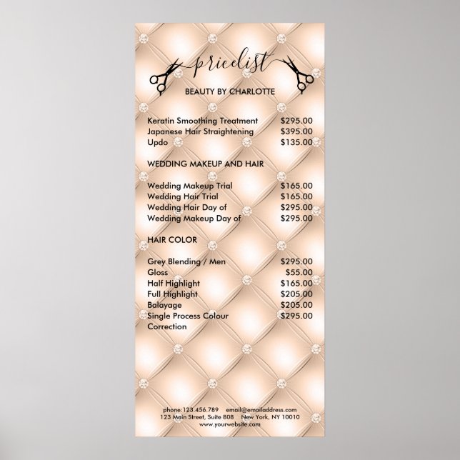 Haar-Stylist-Preisschild Poster (Vorne)