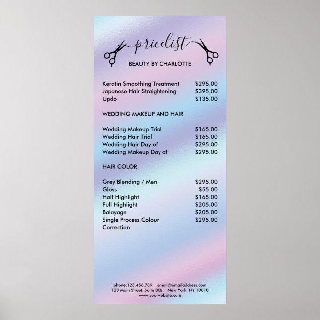 Haar-Stylist-Preisschild Poster (Vorne)