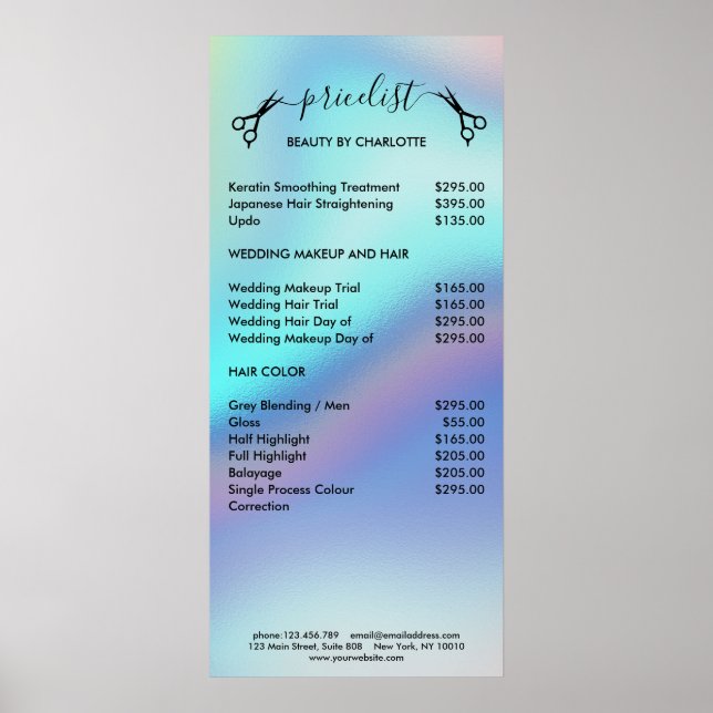 Haar-Stylist-Preisschild Poster (Vorne)