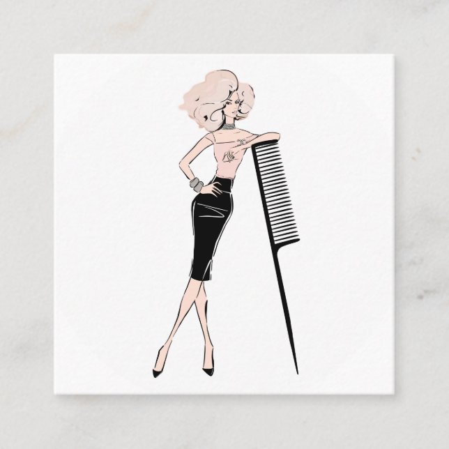 Haar-Stylist Quadratische Visitenkarte (Vorderseite)