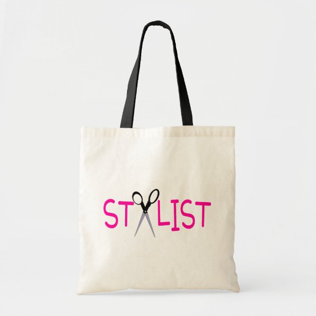 Haar-Stylist-Rosa mit Scheren Tragetasche (Vorne)