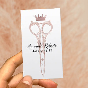 Haar-Stylist-Rosen-Gold Scissor u. krönen Terminkarte