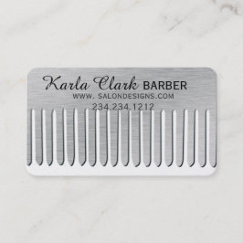Haar-Stylist-Salon-moderner Metallplatin-Kamm Terminkarte