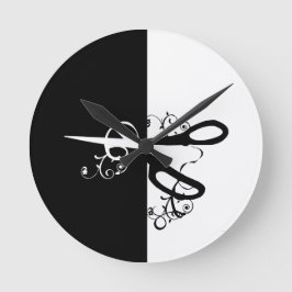 Haar-Stylist-Salonhairstylist-Handwerks-   Scheren Runde Wanduhr