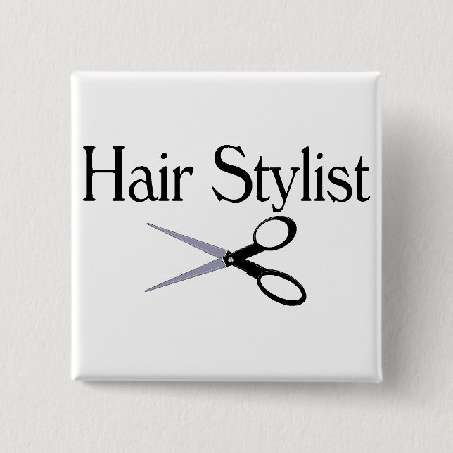 Haar-Stylist-Scheren Button (Vorderseite)