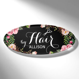 Haar-Stylist-Schönheits-Salon-schönes Blumen her Namenschild