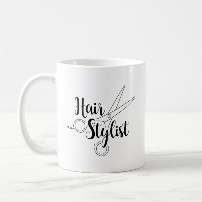Haar-Stylist-Schwarzes Kaffeetasse (Links)