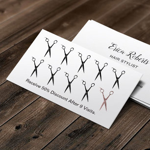 Haar-Stylist Scissors einfachen schlichten Treuekarte