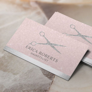Haar-Stylist-Silber Scissor erröten Rosen-Gold Visitenkarte