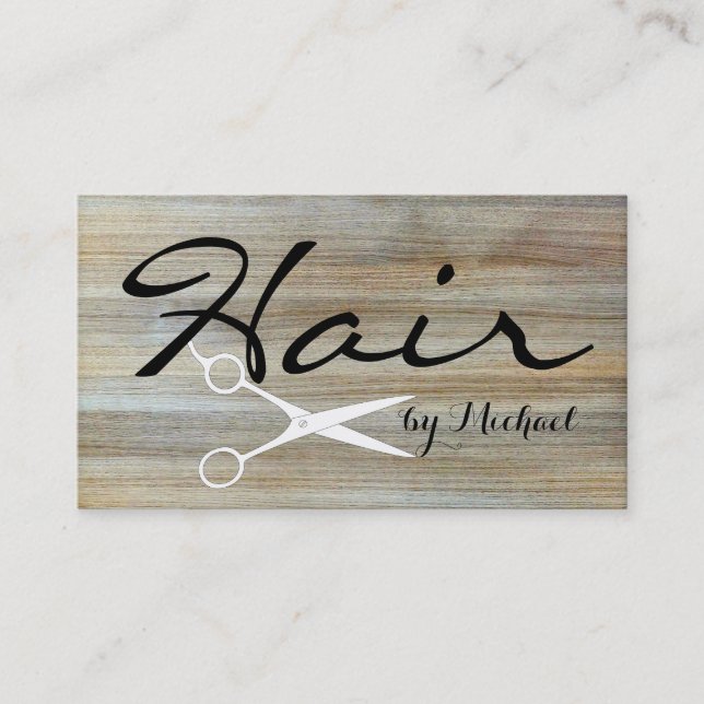 Haar-Stylist-Verabredungs-hölzerner Terminkarte (Vorderseite)