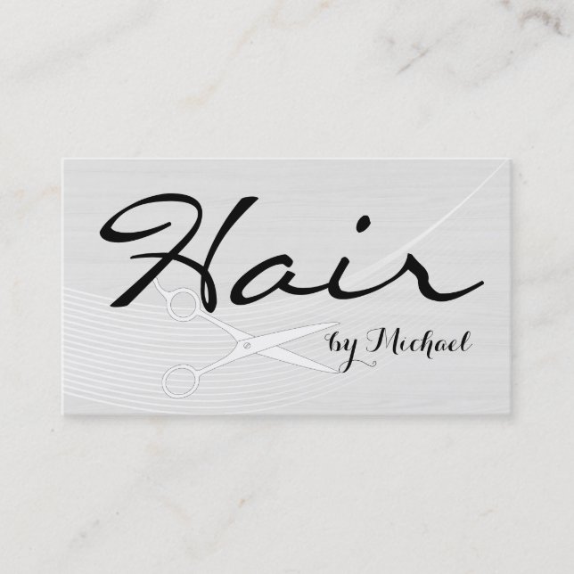 Haar-Stylist-Verabredungs-modernes weißes Holz #3 Terminkarte (Vorderseite)