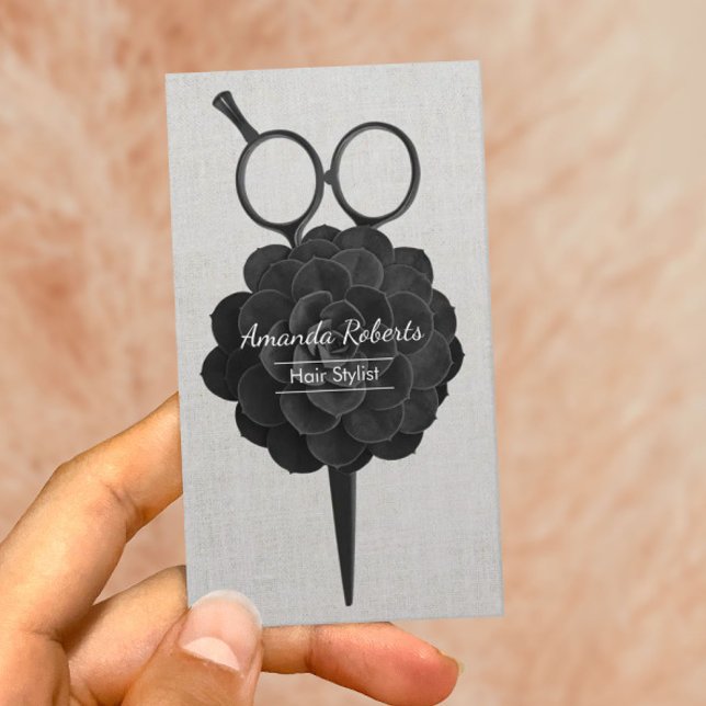 Haar-Stylist-Verabredungs-Vintages schwarzes Terminkarte (Von Creator hochgeladen)